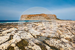 Balos Lagoon and Gramvousa island on Crete, Greece.