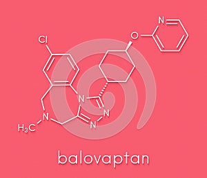 Balovaptan autism drug molecule vasopressin V1A receptor antagonist. Skeletal formula.