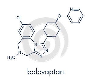 Balovaptan autism drug molecule vasopressin V1A receptor antagonist. Skeletal formula.