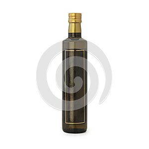 Balsamic vinegar bottle with blank label isolated on white background