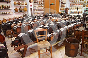 Balsamic vinegar drums in Modena