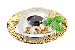 Balsamic vinegar, Parmesan and basil