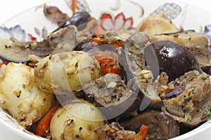 Balti eggplant and potato curry photo