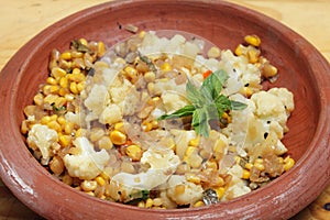 Balti sweetcorn and cauliflower curry photo