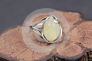 Baltic beewax & amber Ring