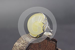 Baltic beewax & amber Ring