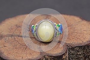 Baltic beewax & amber Ring