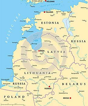 Baltic Countries Political Map