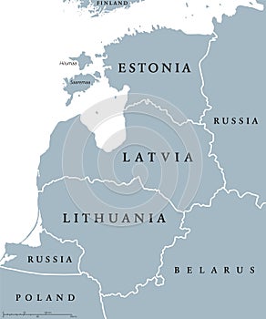 Baltic countries political map