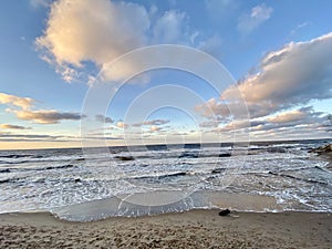 Baltic Sea autumn coast beach Bolderaja Riga Latvia