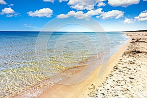 Baltic Sea beach at summer in Sobieszewo, Poland photo