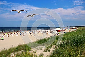 Baltic sea beach in Swinoujscie, Poland