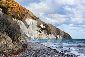 Baltic Sea coast on the island Moen in Denmark photo