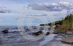 Baltic sea countryside beach view