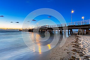 Baltic sea with Molo in Sopot at dawn