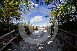 Baltic Sea, Path to the beach, Poland, Karwienskie Blota