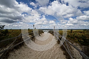 Baltic Sea, Path to the beach, Poland, Karwienskie Blota