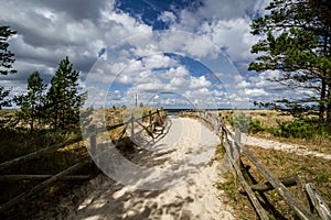 Baltic Sea, Path to the beach, Poland, Karwienskie Blota