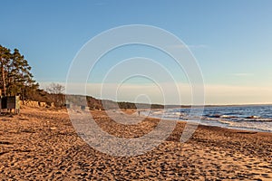 Baltic sea sandy beach background