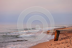 Baltic Sea shore line and beach in Rowy, Poland