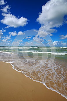 Baltic sea shore in Ventspils, Latvia