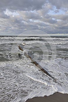 Baltic Sea during a storm. Landscape, nature, beauty, element, bad weather