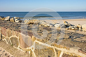 Baltic Sea view of the mole of Ustka, Poland