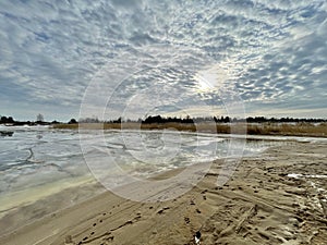 Baltic Sea winter snow ice coast beach Carnikava Latvia