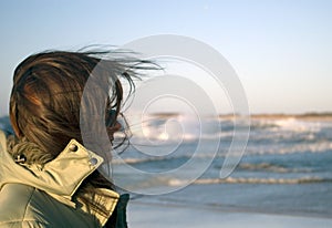 Baltic sea woman photo