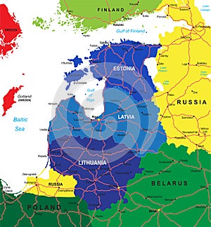 Baltic states map