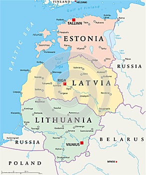 Baltic States Political Map