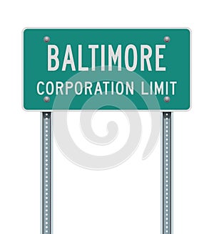 Baltimore Corporation Limit road sign