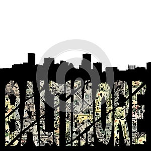 Baltimore grunge with skyline