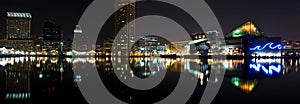Baltimore Harbor night panorama