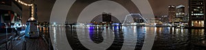 Baltimore Inner Harbor night time Panorama