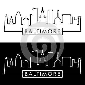 Baltimore skyline. Linear style.