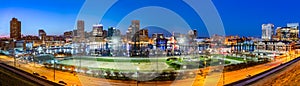 Baltimore skyline panorama at dusk