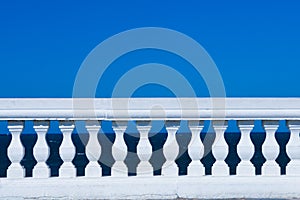 Balustrade on blue photo