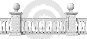 Balustrade on white photo