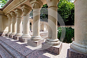 Balustrades of an architectural structure.