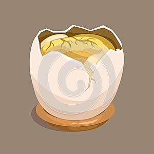 Balut is Philipines traditional streed food from boiled or steamed egg embryo eaten from the shell cartoon illustration vector