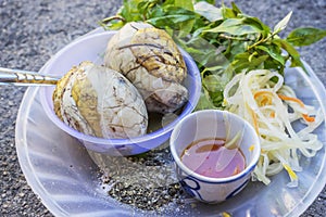 Balut, specific food of Vietnam.