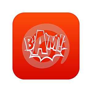 BAM, comic book bubble icon digital red