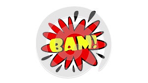 Bam explosion sound effect icon animation