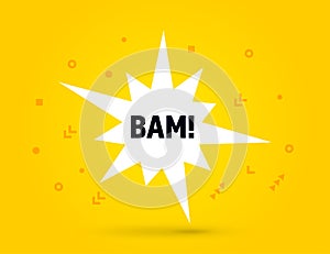 Bam speech bubble banner pop art memphis style