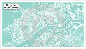 Bamako Mali City Map in Retro Style. Outline Map.