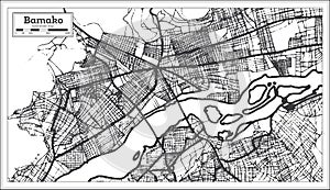 Bamako Mali City Map in Retro Style. Outline Map