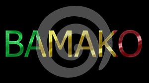 Bamako Name on Transparent Background. Waving Flag