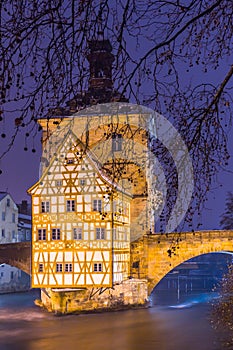 Bamberg at dusk -City Hall- Germany