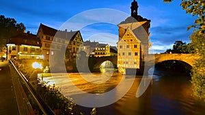 Bamberg, Germany - Timelapse on Regnitz river, Franconia landscape